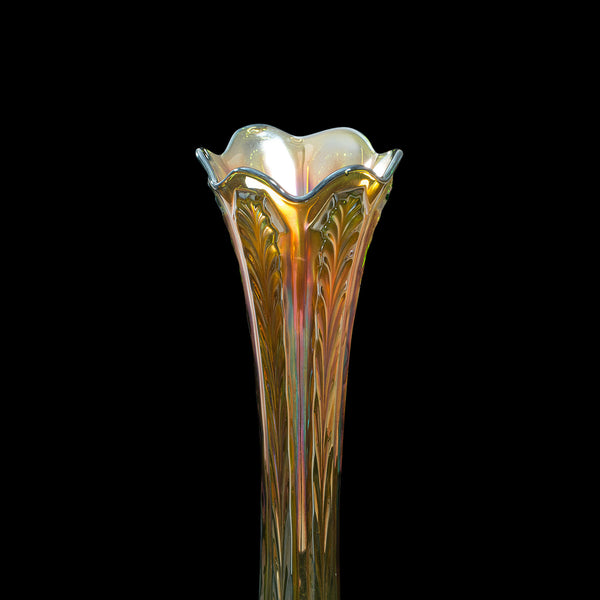 Fine Vintage Carnival Vase, English, Glass, Decorative, Flower, Lustre, C.1930