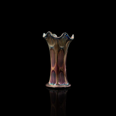 Vintage Carnival Vase, English, Glass, Decorative, Display, Mid 20th, Circa 1950