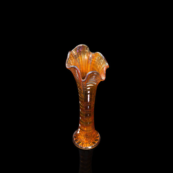 Small Vintage Flower Vase, English, Carnival Glass, Posy, Mid 20th, Circa 1950