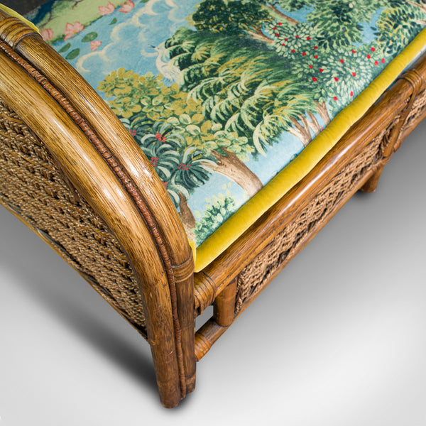 Vintage Colonial Loveseat, English, Bamboo, Bench, Sofa, Late 20th Century, 1970