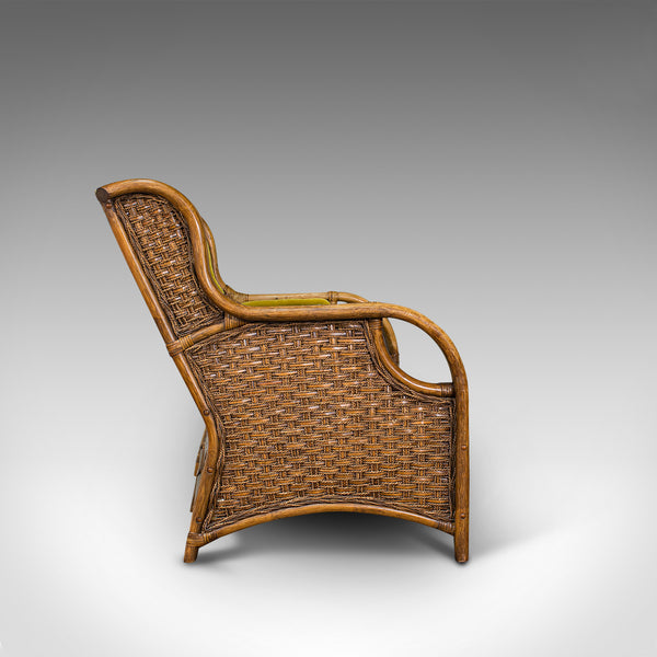Vintage Colonial Loveseat, English, Bamboo, Bench, Sofa, Late 20th Century, 1970