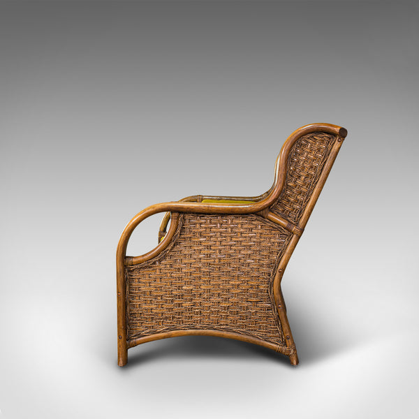 Vintage Colonial Loveseat, English, Bamboo, Bench, Sofa, Late 20th Century, 1970