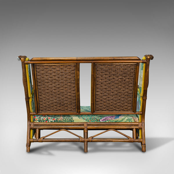 Vintage Colonial Loveseat, English, Bamboo, Bench, Sofa, Late 20th Century, 1970