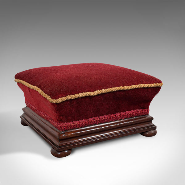 Small Antique Footstool, English, Walnut, Lounge Stool, Victorian, Circa 1880