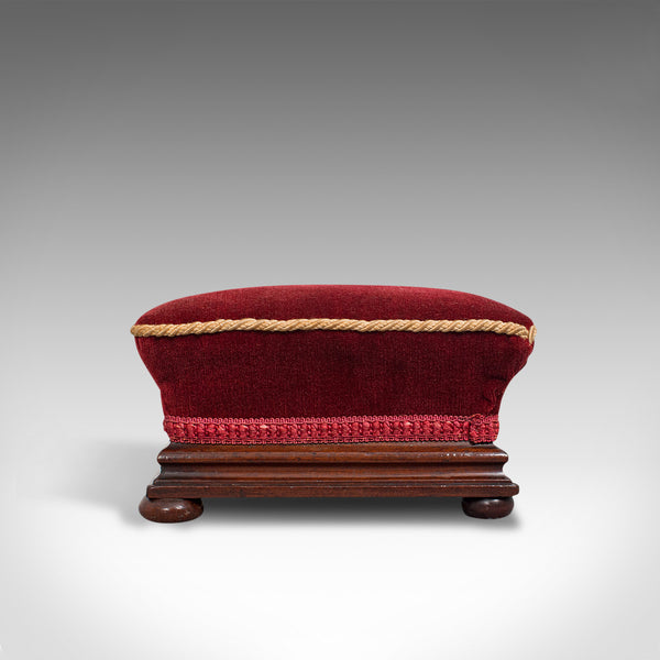 Small Antique Footstool, English, Walnut, Lounge Stool, Victorian, Circa 1880