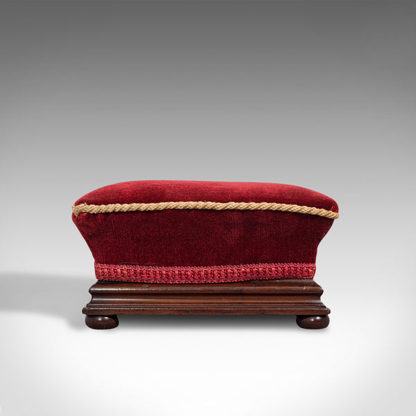 Small Antique Footstool, English, Walnut, Lounge Stool, Victorian, Circa 1880