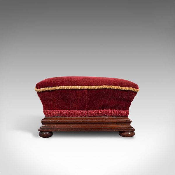 Small Antique Footstool, English, Walnut, Lounge Stool, Victorian, Circa 1880