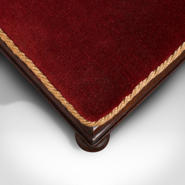 Small Antique Footstool, English, Walnut, Lounge Stool, Victorian, Circa 1880