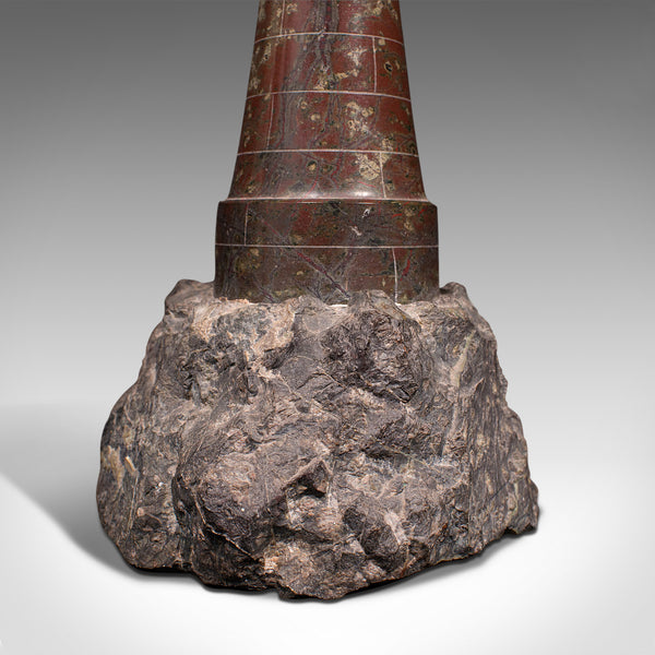 Antique Decorative Lighthouse, English, Cornish Serpentine, Marble, Ornament