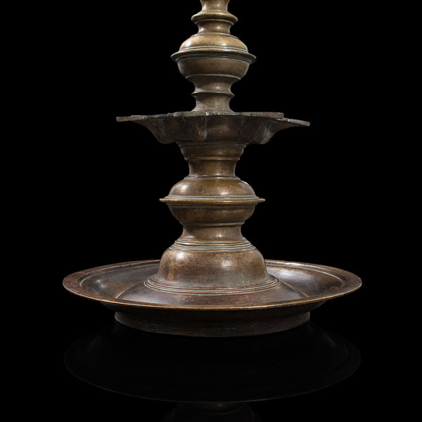 Antique Deccan Oil Lamp, Indian, Bronze, Hamsa, Bird, Late 19th Century, C.1900