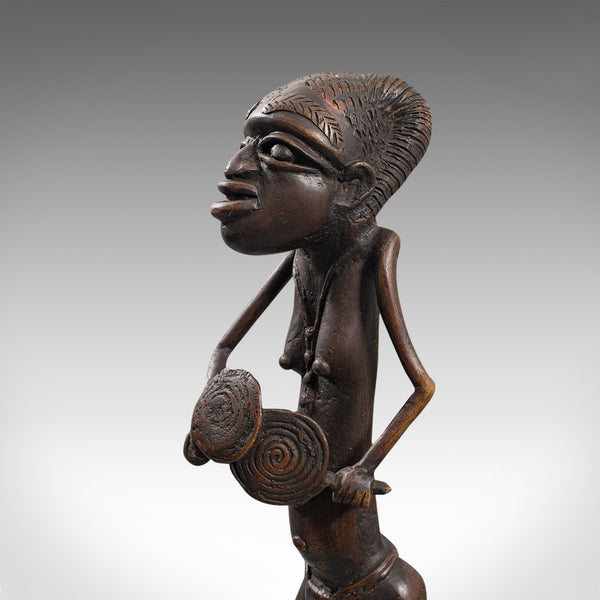 Tall Antique Tribal Figure, West African, Benin Kingdom, Female Statue, C.1900