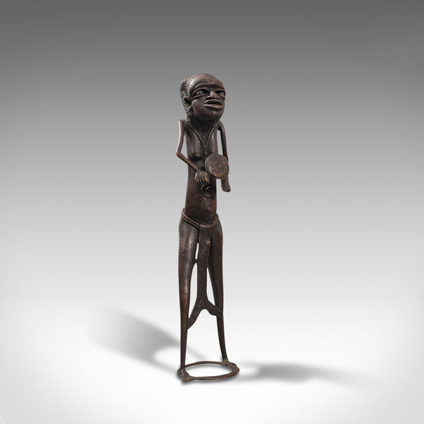 Tall Antique Tribal Figure, West African, Benin Kingdom, Female Statue, C.1900