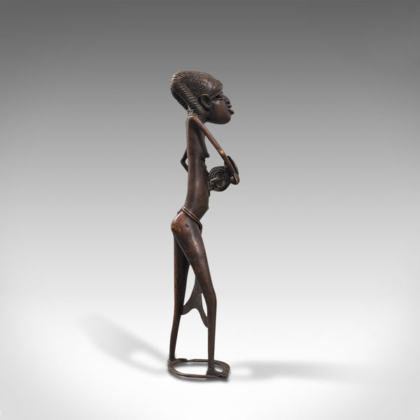 Tall Antique Tribal Figure, West African, Benin Kingdom, Female Statue, C.1900