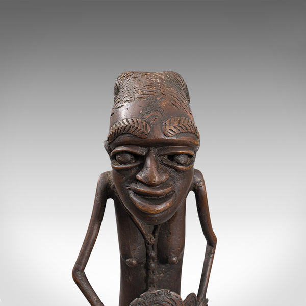 Tall Antique Tribal Figure, West African, Benin Kingdom, Female Statue, C.1900