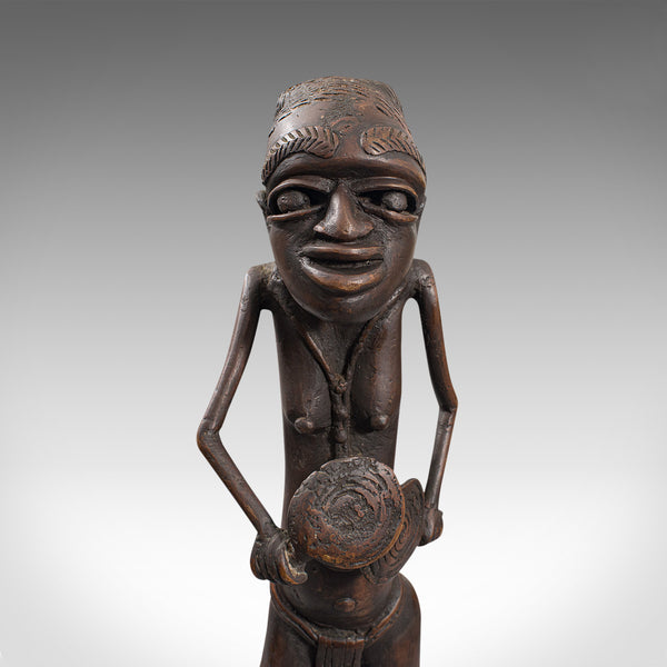 Tall Antique Tribal Figure, West African, Benin Kingdom, Female Statue, C.1900