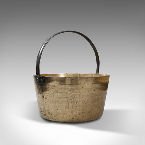 Antique Preserving Pan, English, Heavy Brass, Jam, Cooking Pot, Georgian, C.1800