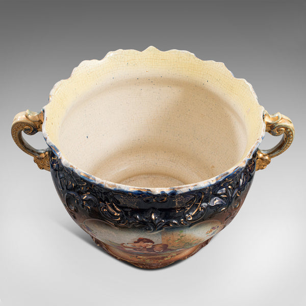 Antique Decorative Planter, English, Ceramic, Jardiniere, Bowl, Edwardian, 1910