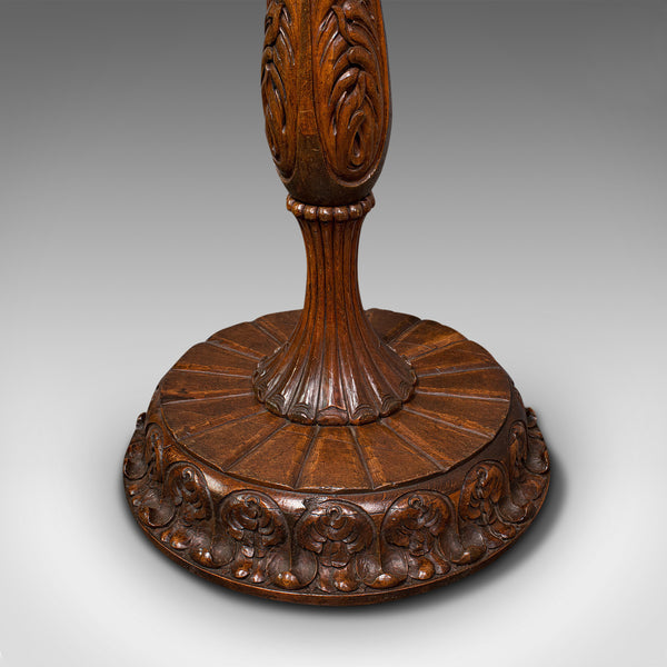 Antique Standard Lamp, Black Forest, Continental, Oak, Lounge, Light, Edwardian