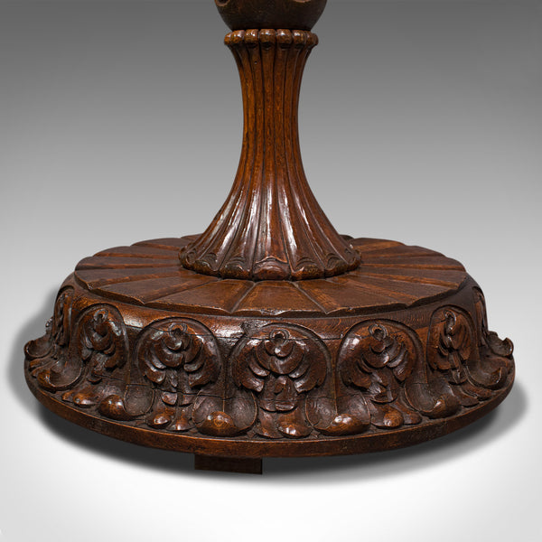 Antique Standard Lamp, Black Forest, Continental, Oak, Lounge, Light, Edwardian