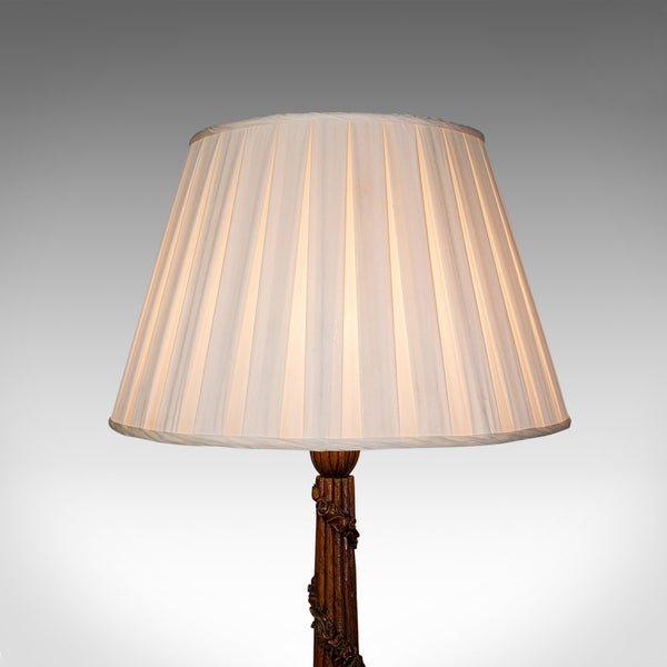 Antique Standard Lamp, Black Forest, Continental, Oak, Lounge, Light, Edwardian