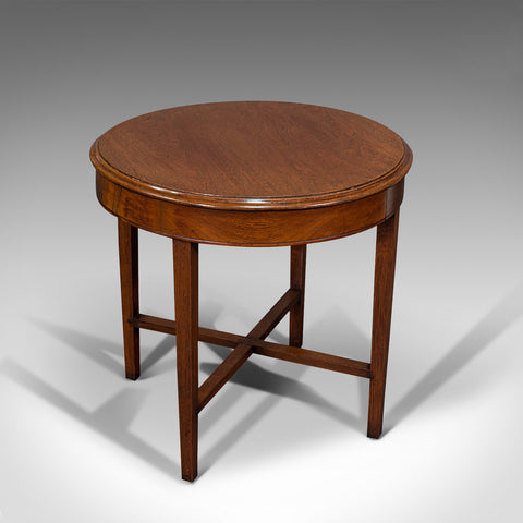 Antique Circular Coffee Table, English, Oak, Lamp, Side, Victorian, Circa 1880