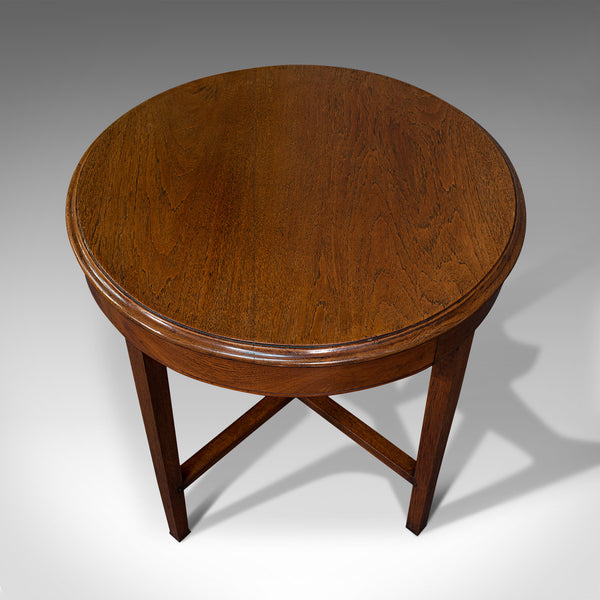 Antique Circular Coffee Table, English, Oak, Lamp, Side, Victorian, Circa 1880