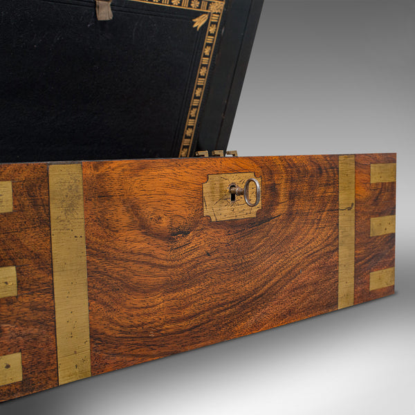 Antique Writing Slope, English, Mahogany, Brass, Correspondence Box, Victorian