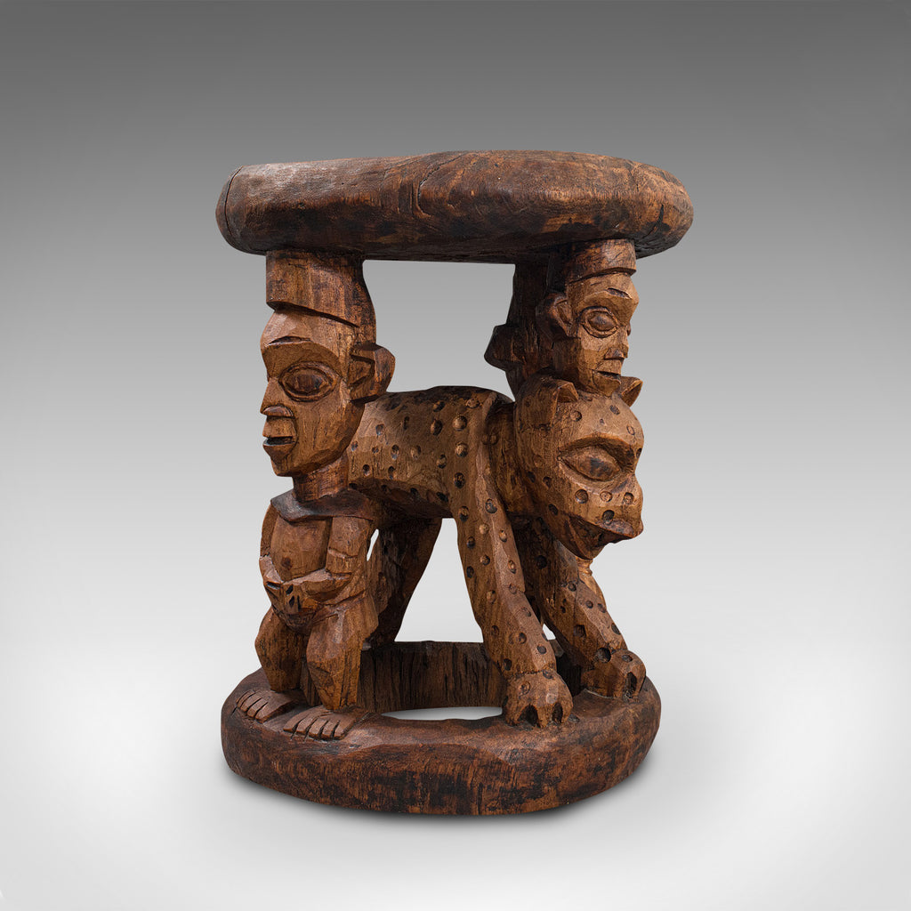 African Hard Wood Carved Stool