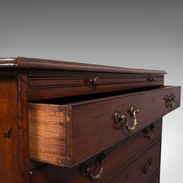 Antique Bachelor's Chest of Drawers, English, Flame Mahogany, Georgian, C.1780