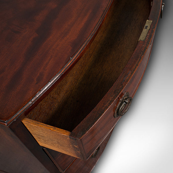 Compact Antique Chest of Drawers, English, Mahogany, Bedside Stand, Georgian