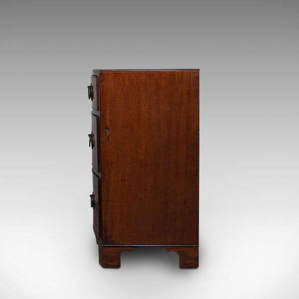Compact Antique Chest of Drawers, English, Mahogany, Bedside Stand, Georgian
