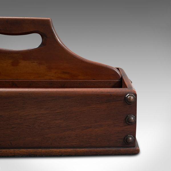 Antique Cobbler's Carry Tray, English, Mahogany, Tool Box, Cutlery, Edwardian