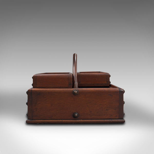 Antique Cobbler's Carry Tray, English, Mahogany, Tool Box, Cutlery, Edwardian