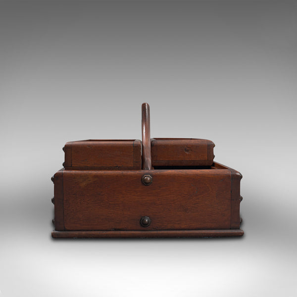 Antique Cobbler's Carry Tray, English, Mahogany, Tool Box, Cutlery, Edwardian