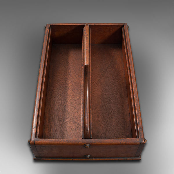 Antique Cobbler's Carry Tray, English, Mahogany, Tool Box, Cutlery, Edwardian