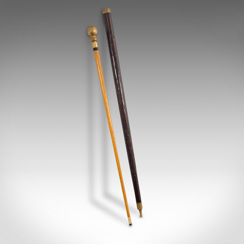 Vintage Gadget Cane, Continental, Hardwood, Walking Stick, Snooker Cue, C.1940