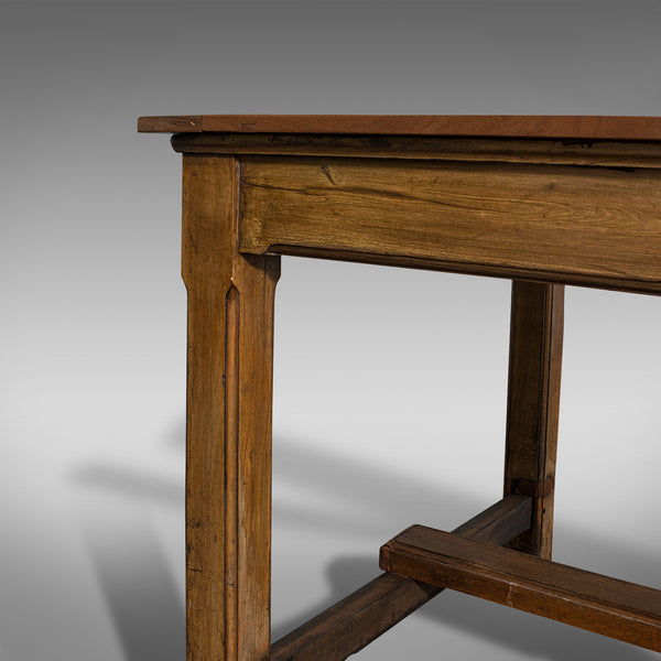 Large Antique Refectory Table, English, Teak, Mahogany, Dining, Industrial, 1900