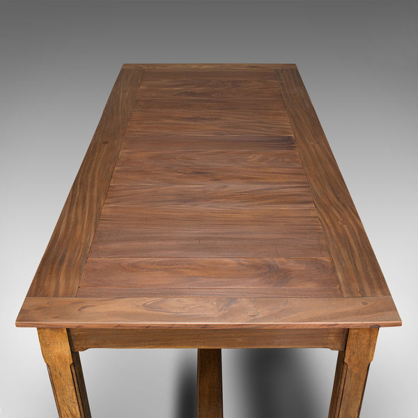 Large Antique Refectory Table, English, Teak, Mahogany, Dining, Industrial, 1900