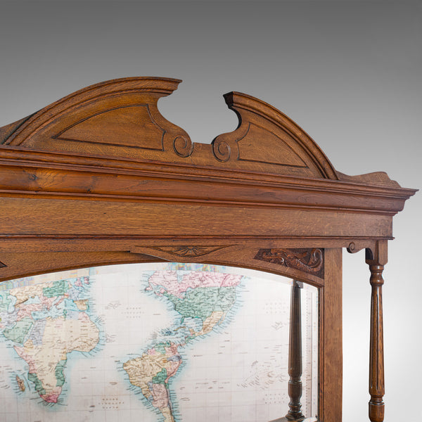 Large Antique Sideboard, English, Oak, Mirror, Cabinet, Arts & Crafts, Victorian
