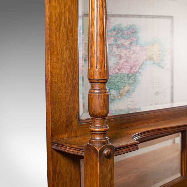 Large Antique Sideboard, English, Oak, Mirror, Cabinet, Arts & Crafts, Victorian