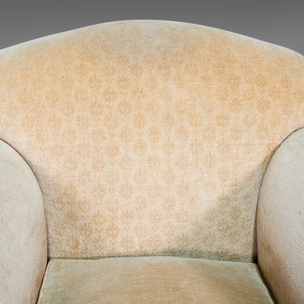 Antique Armchair, French, Beech Lounge, Tub, Seat, Late Victorian, Circa 1900