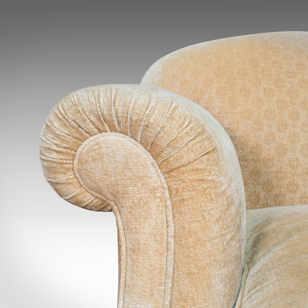 Antique Armchair, French, Beech Lounge, Tub, Seat, Late Victorian, Circa 1900
