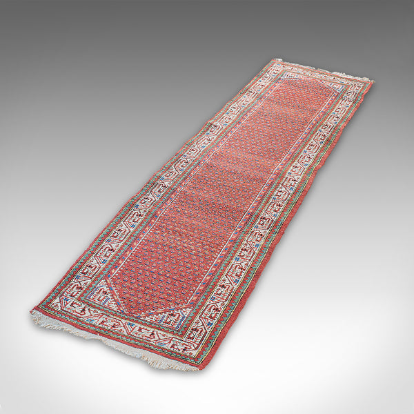 Long Vintage Hallway Runner, Persian, Woollen, Carpet, Mid 20th, Circa 1960