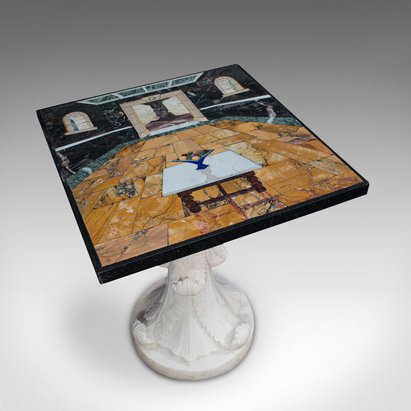 'Cornucopia' Vintage Decorative Marble Table, English, Handmade, Pietra Dura
