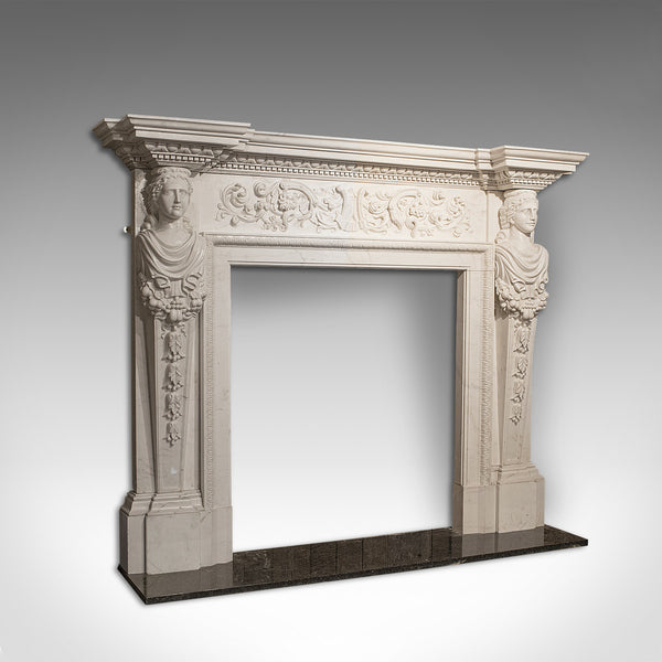 Large Monumental Fireplace, English, Marble, Fire Surround, Neoclassical Taste
