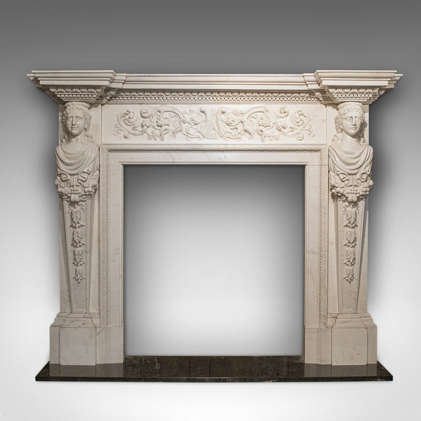 Large Monumental Fireplace, English, Marble, Fire Surround, Neoclassical Taste