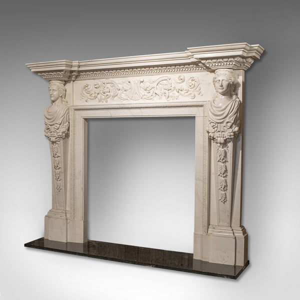 Large Monumental Fireplace, English, Marble, Fire Surround, Neoclassical Taste