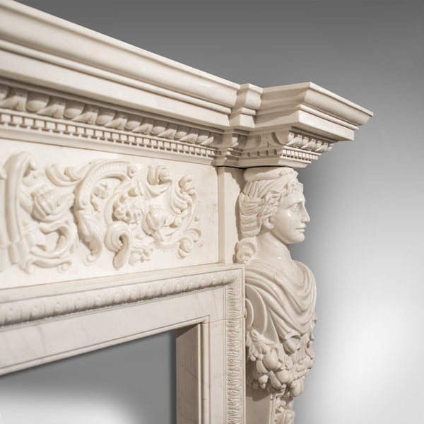 Large Monumental Fireplace, English, Marble, Fire Surround, Neoclassical Taste