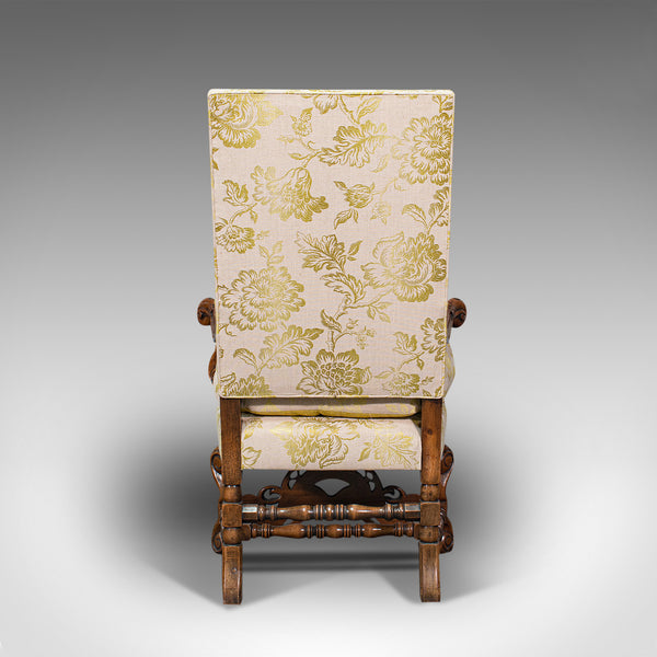 Pair Of Antique Drawing Room Elbow Chairs, English, Walnut, Armchair, Georgian