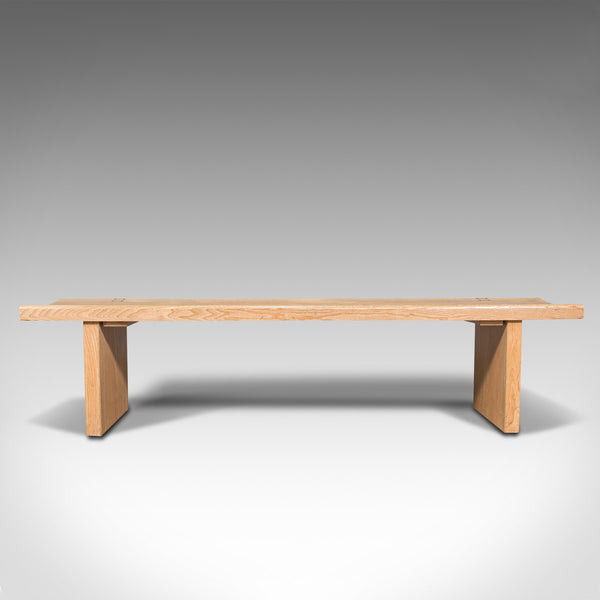 Large Vintage Museum Bench, English, Oak, Dining, Kitchen, Pew, Late 20th, 1980